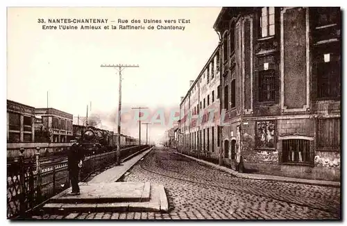 Nantes Chantenay Cartes postales Rue des usines vers l'est Entre l'usine Amieux et la raffinerie de Chante