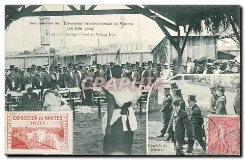 Nantes Cartes postales Exposition internationale 26 juin 1904 Le cortege officiel au village noir