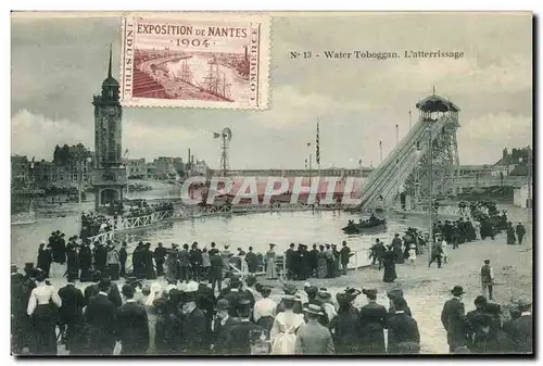 Nantes Cartes postales Exposition internationale de 1904 Water toboggan L'atterrissage