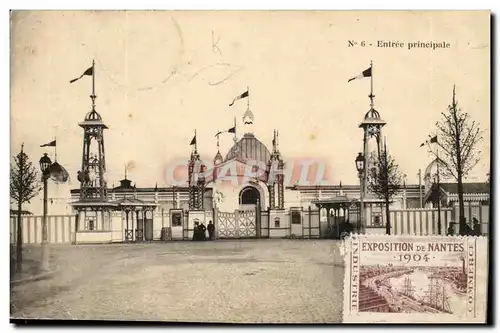 Nantes Cartes postales Entree principale + vignette Exposition 1904