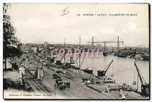 Nantes Cartes postales Le port Vue generale des quais