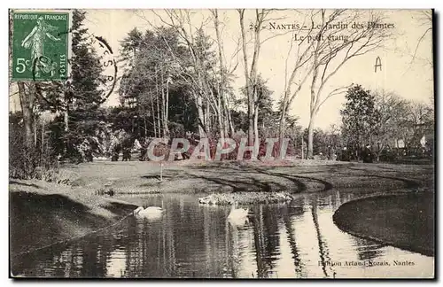 Nantes Ansichtskarte AK Le jardin des plantes Le petit etang