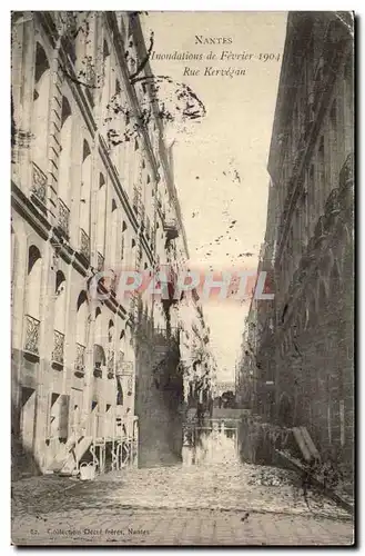 Nantes Cartes postales Les innondations de fevrier 1904 Rue Kervegan