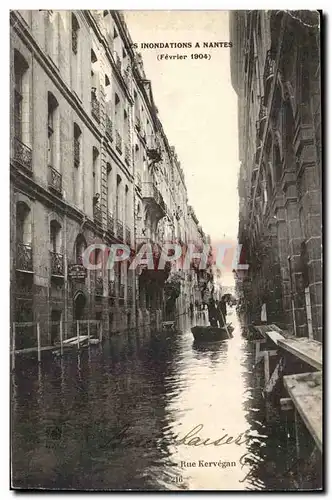 Nantes Cartes postales Les innondations de fevrier 1904 Rue Kervegan