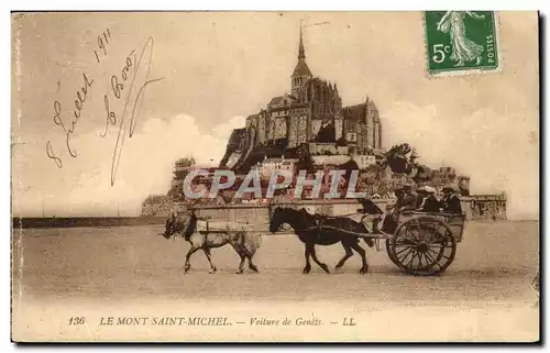 Mont saint Michel Ansichtskarte AK Voiture de Genets (chevaux carriole)