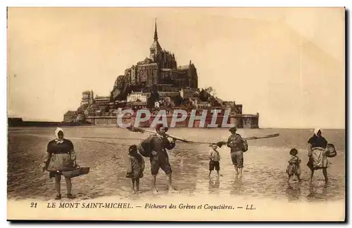 Mont saint Michel Cartes postales Pecheurs des greves et coquetieres (Pecheurs) TOP