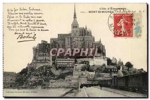 Mont saint Michel Cartes postales Vue prise cote sud (train) TOP