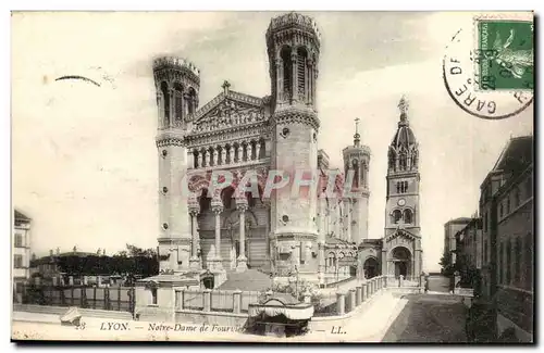 Lyon Cartes postales Notre Dame de Fourviere La facade