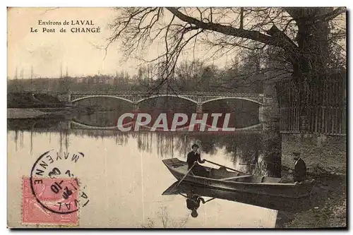 Cartes postales Environs de Laval Le pont de Change (barque)