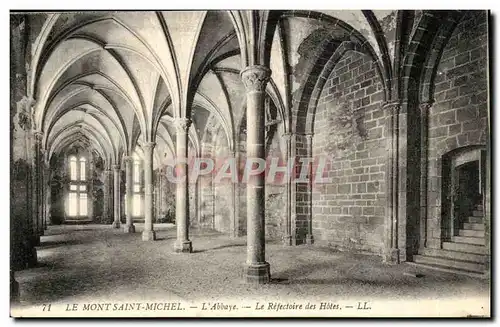 Mont Saint Michel Cartes postales L'abbaye Le refectoire des hotes