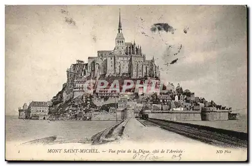 Mont Saint Michel Ansichtskarte AK Vue prise de la digue cote d el arrivee