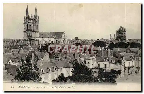 Angers Cartes postales Panorama vers la cathedrale