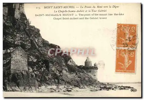 Mont Saint Michel Cartes postales La pointe du Mont vers la digue