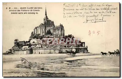 Mont Saint Michel Cartes postales arrivee des voitures de Genets