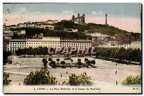 Lyon Ansichtskarte AK LA place Bellecourt et le coteau de Fourviere