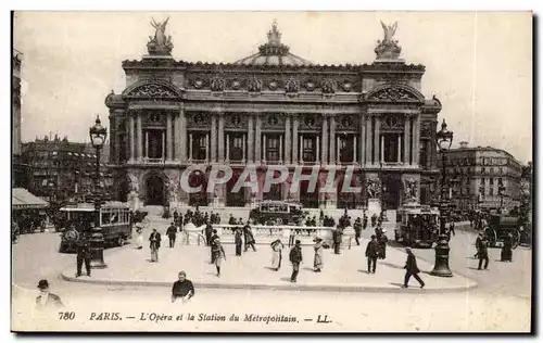 Paris Ansichtskarte AK L opera et la station du Metropolitain