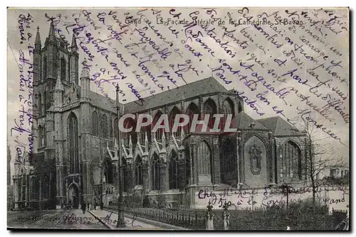 Belgie Belgique Gand Cartes postales La facade laterale de la cathedrale St Bavon