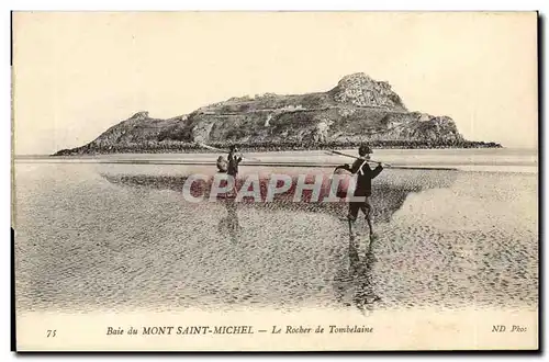 Baie du Mont Saint Michel Ansichtskarte AK Le rocher de Tombelaine (pecheurs9