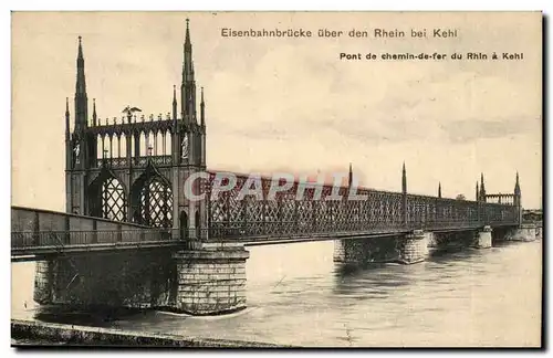 Allemagne Germany Cartes postales Pont de chemin de fer du Rhin a Kehl