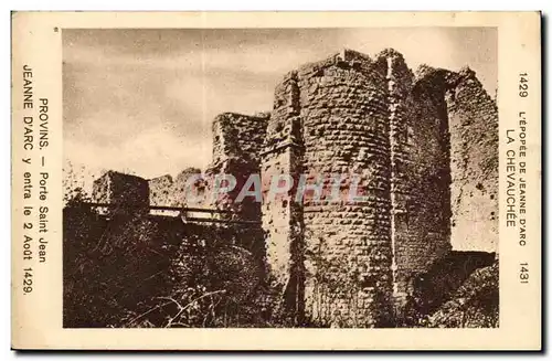 Cartes postales l&#39epopee de Jeanne d&#39arc La chevauchee Provins porte Saint Jean 1429