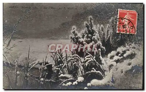 Cartes postales Salon de 1909 Soir d&#39hiver par P Montezin