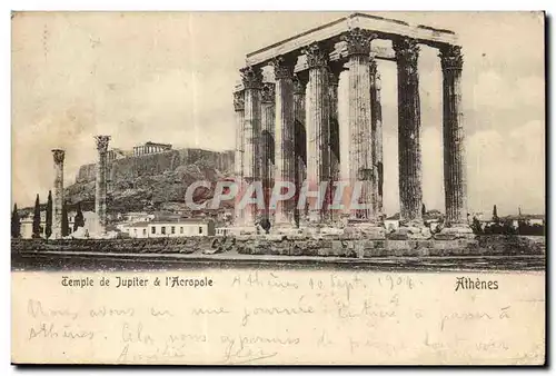 Greece Grece Ansichtskarte AK Athenes Temple de Jupite a l&#39acropole