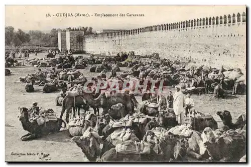 Maroc Oudja Cartes postales Emplacement des caravanes (chameau dromadaire camel)