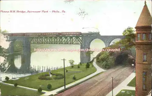 Etats Unis Ansichtskarte AK Penna R R Bridge Fairmount Partk Philadelphia