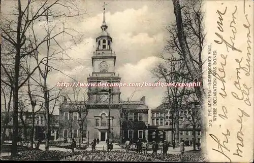 Philadelphia Etats unis Cartes postales Independance Hall Where declaration was signed