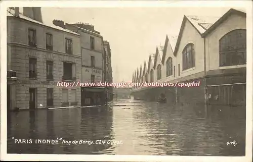 Cartes postales Inondations paris inonde Rued e Bercy Cote Ouest