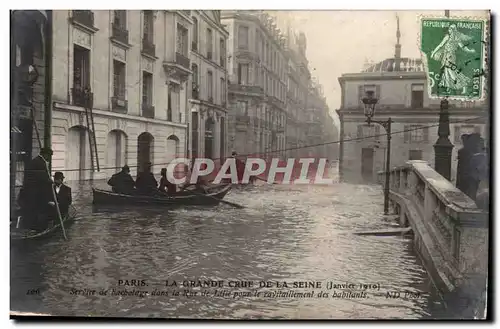 Cartes postales Inondations paris la grande crue de la Seine (janvier 1910) Service de barbotage dans la rue de