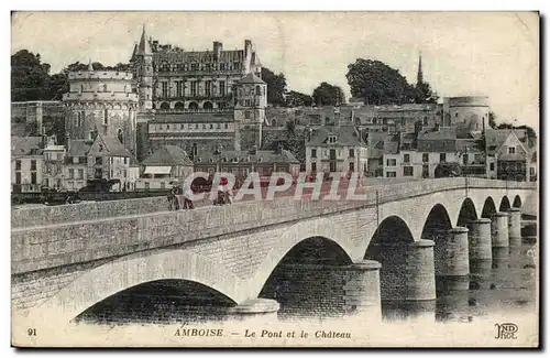 Amboise Cartes postales le pont et le chateau