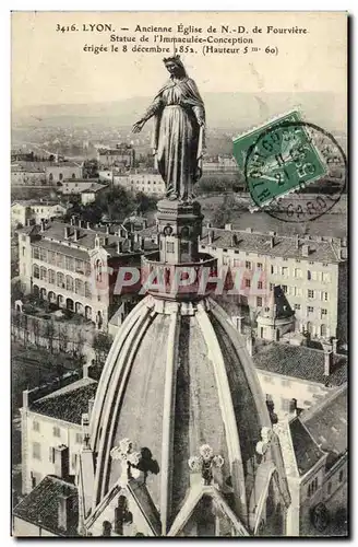 Lyon Ansichtskarte AK Ancienne eglise de ND de Foruviere Statue de l&#39immaculee conception