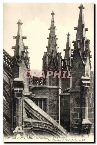 Mont Saint Michel Cartes postales La basilique Les pinades et contreforts