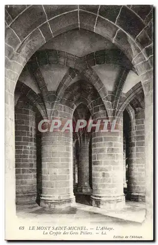 Mont Saint Michel Ansichtskarte AK L&#39abbaye La crypte des gros piliers