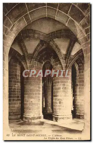 Mont Saint Michel Cartes postales L&#39abbaye La crypte des gros piliers