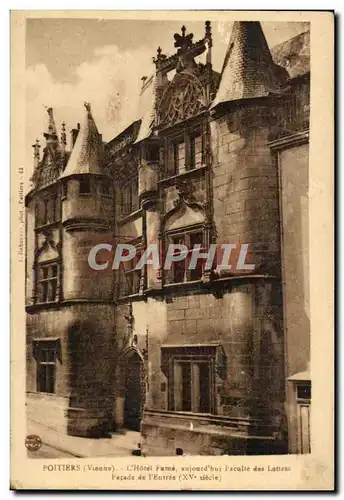 Poitiers Ansichtskarte AK Hotel Fume Faculte de Lettres Facade de l&#39entree