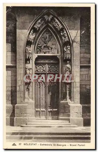 Selestat- Cathedrale St-Georges- Grand Portail-Ansichtskarte AK