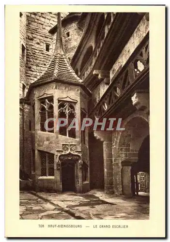 Haut-Koenigsbourg- Le Grand Escalier-Ansichtskarte AK