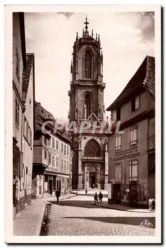 Selestat- Rue du Babil et Eglise St Georges-Ansichtskarte AK