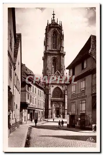 Selestat- Rue du Babil et Eglise St Georges-Cartes postales