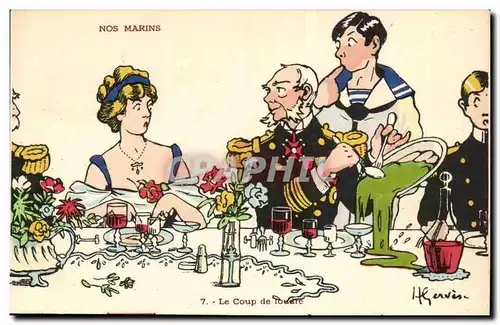 Nos Marins-La Coup de Foudre--bateau-Cartes postales Illustrateur Gervese