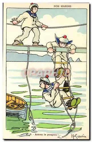 Nos Marins-Armez le youyou--bateau-Cartes postales Illustrateur Gervese