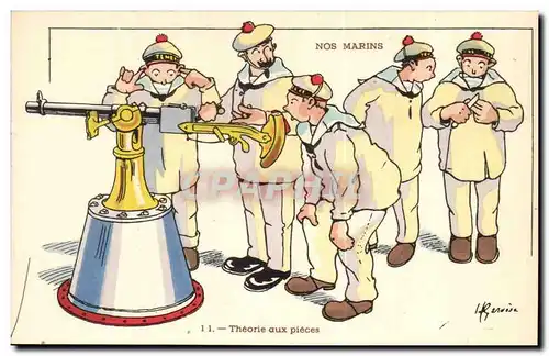 Nos Marins- Theorie aux pieces--bateau-Cartes postales Illustrateur Gervese