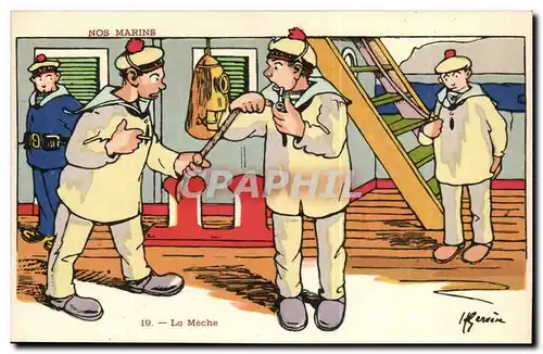 Nos Marins- La Meche --bateau-Cartes postales Illustrateur Gervese
