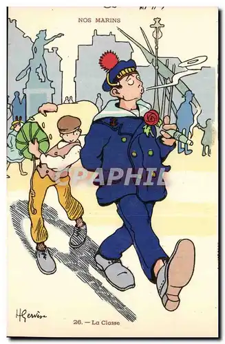 Nos Marins- La Classe-Cartes postales Illustrateur Gervese