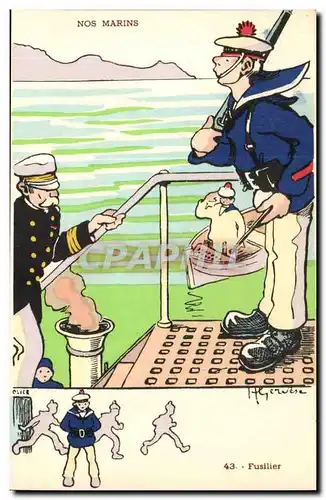 Nos Marins- Fusilier-bateau-Cartes postales Illustrateur Gervese