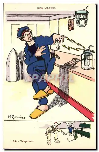 Nos Marins- Torpilleur-bateau-Cartes postales Illustrateur Gervese