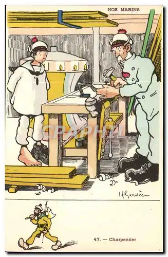Nos Marins-Charpentier-bateau-Cartes postales Illustrateur Gervese