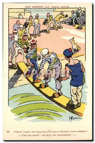 Nos Marins- Laisser tomber des briques a la mer et declarere a ses colleges Cest pas perdu -bateau-C